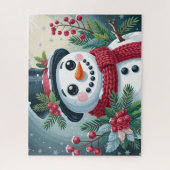 Festlicher Schneemann mit Botanik Puzzle (Vertikal)