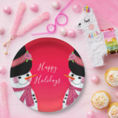 Festlicher Schneemann Pappteller (Party)
