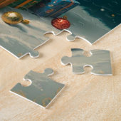 Festlicher Schneemann und Weihnachtsbaum mit Gesch Puzzle (Seite)
