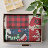 Festlicher schwarzer Lab Christmas Patchwork Quilt Seidenpapier (Geschenk)