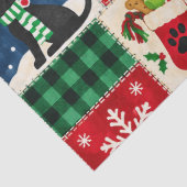 Festlicher schwarzer Lab Christmas Patchwork Quilt Seidenpapier (Detail)