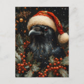 Festlicher schwarzer Weihnachtsvogel Postkarte (Vorderseite)