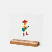 Festlicher Skelettgitarrist Acrylschild (Winkel)