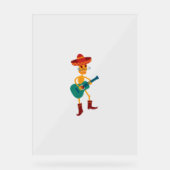 Festlicher Skelettgitarrist Acrylschild (Vorderseite)