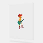 Festlicher Skelettgitarrist Acrylschild (Winkel)