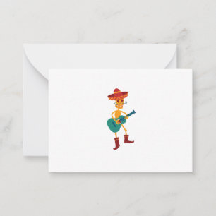 Festlicher Skelettgitarrist Mitteilungskarte