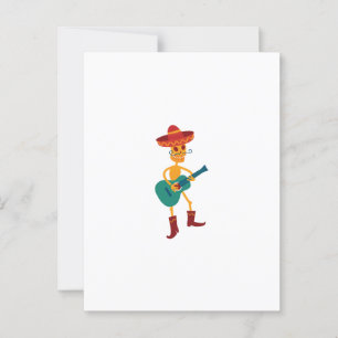 Festlicher Skelettgitarrist Postkarte
