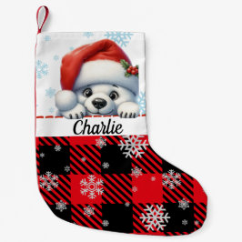 Festlicher Snowbär Weihnachten Strumpf Kleiner Weihnachtsstrumpf