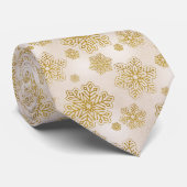Festlicher Snowflake Winterurlaub Gold Glitzer Krawatte (Gerollt)