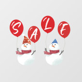 Festlicher Snowman SALE Holiday Vibes Store Fensteraufkleber (Blatt)