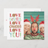 Festlicher Spaß Niedlich Weihnachten Foto Postkarte (Vorne/Hinten)