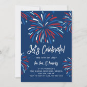 Festlicher Spaß Patriotische Feuerwerke 4. Juli Pa Einladung (Vorderseite)