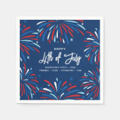 Festlicher Spaß Patriotische Feuerwerke 4. Juli Pa Serviette (Vorderseite)