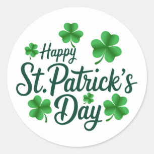 Festlicher St. Patrick's Day mit Kleeblatt-Rahmen Runder Aufkleber