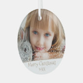 Festlicher Star Frohe Weihnachtsfamilie Keepake Fo Ornament Aus Glas (Vorderseite links)