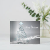 Festlicher Stern-schickes Weihnachtsimmergrün Feiertagspostkarte (Stehend Vorderseite)