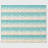 Festlicher Strand + Palmen Sand tropischen Schnee Geschenkpapier (Flach)