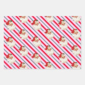 Festlicher Streifen Retro Weihnachten Geschenkpapier Set (Vorderseite 2)