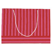 Festlicher Streifen Rosa und Rot Spaß Weihnachten Große Geschenktüte (Rückseite)