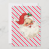 Festlicher Streifenbrief vom Weihnachtsmann Einladung (Rückseite)