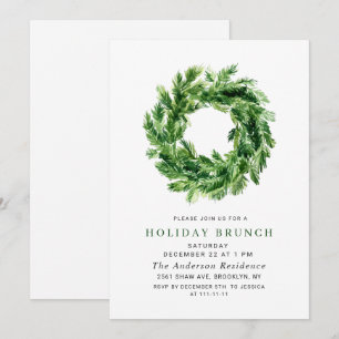 Festlicher Tannenkränze Weihnachten BRUNCH Einladung