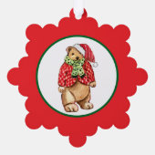 Festlicher Teddybär Ornament Karte (Rückseite)