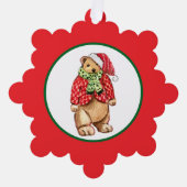 Festlicher Teddybär Ornament Karte (Vorderseite)