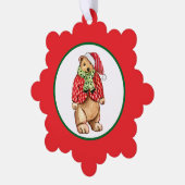 Festlicher Teddybär Ornament Karte (Linke Ecke)