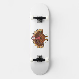 Festlicher Truthahn mit Lichterkette Skateboard
