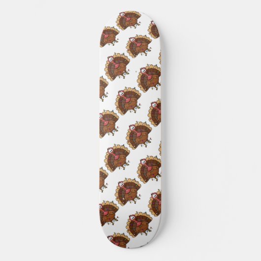 Festlicher Truthahn mit Lichterkette Skateboard (Vorderseite)