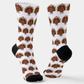 Festlicher Truthahn mit Lichterkette Socken (Gewinkelt)