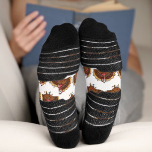 Festlicher Truthahn mit Lichterkette Socken