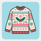 Festlicher Ugly Weihnachtssüßer Quadratischer Aufkleber (Vorderseite)