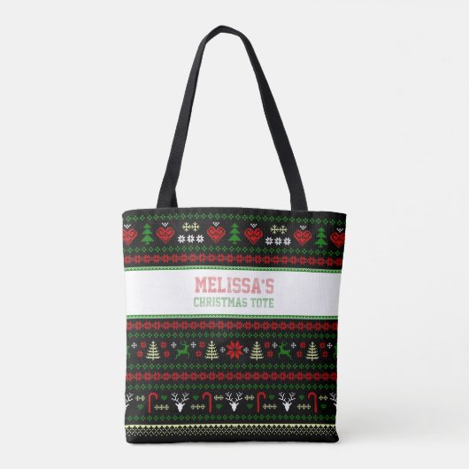 Festlicher Ugly Weihnachtssüßer Tasche (Rückseite)