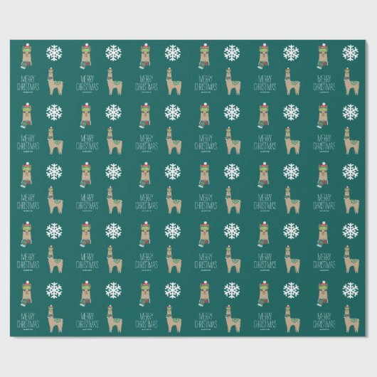 Festlicher Urlaub Alpaca Gewohnter Weihnachten Geschenkpapier (Flach)