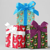 Festlicher Urlaub Cocktail Party Weihnachtsgetränk Geschenkpapier Set