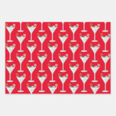 Festlicher Urlaub Cocktail Party Weihnachtsgetränk Geschenkpapier Set (Vorderseite)