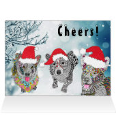 Festlicher Urlaub Corgi Weihnachtskarte (Innenansicht Horizontal (Oben))