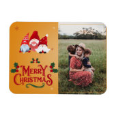 Festlicher Urlaub Frohe Weihnachten Keepake Foto Magnet (Horizontal)