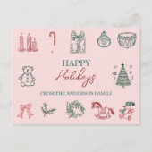 Festlicher Urlaub Gruß Weihnachtskarte Feiertagspostkarte (Vorderseite)