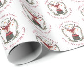 Festlicher Urlaub Hirsch Personalisiert Geschenkpapier (Rolleneckpunkt)