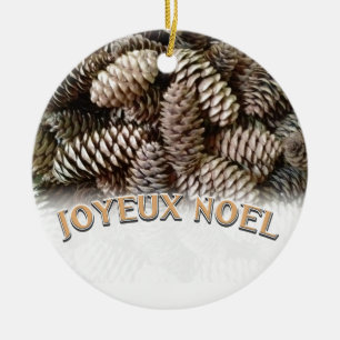 Festlicher Urlaub Joyeux Weihnachten Pine Cone Keramik Ornament