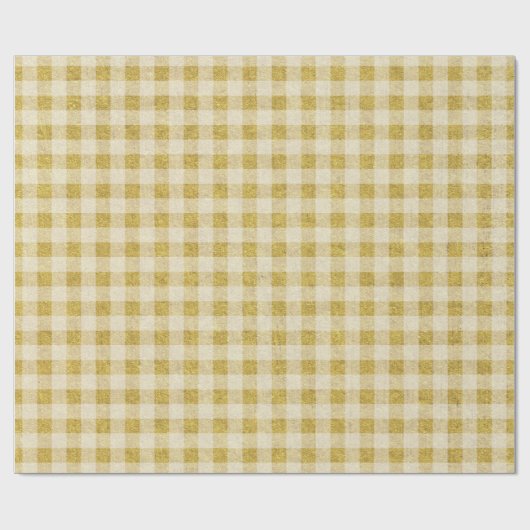 Festlicher Urlaub Kariert Gold Tartan Geschenkpapier (Flach)