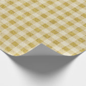 Festlicher Urlaub Kariert Gold Tartan Geschenkpapier (Ecke)