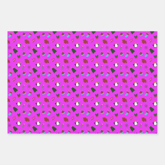 Festlicher Urlaub Niedliches Weihnachtsfest Set Geschenkpapier Set (Vorderseite)