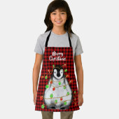 Festlicher Urlaub Pinguin, blinkende Lichter, rot  Schürze (Insitu)