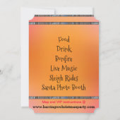 Festlicher Urlaub Rosa Weihnachtsmann Weihnachten  Einladung (Rückseite)