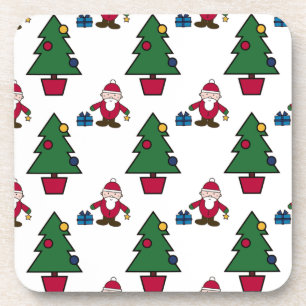 Festlicher Urlaub Santa & Trees Untersetzer aus de