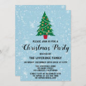 Festlicher Urlaub Weihnachten Party Tree Blauer Sc Einladung (Vorne/Hinten)