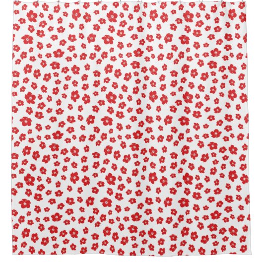 Festlicher Urlaub Weihnachten Roter Hibiskus Blume Duschvorhang (Vorderseite)